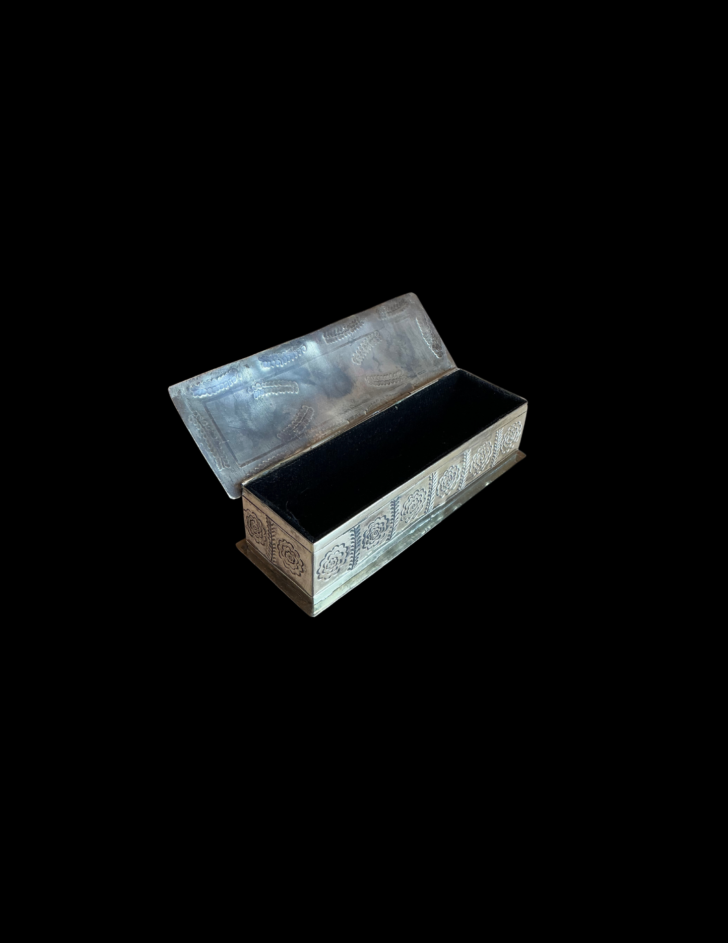 J. Alexander Silver Rose Pencil Box