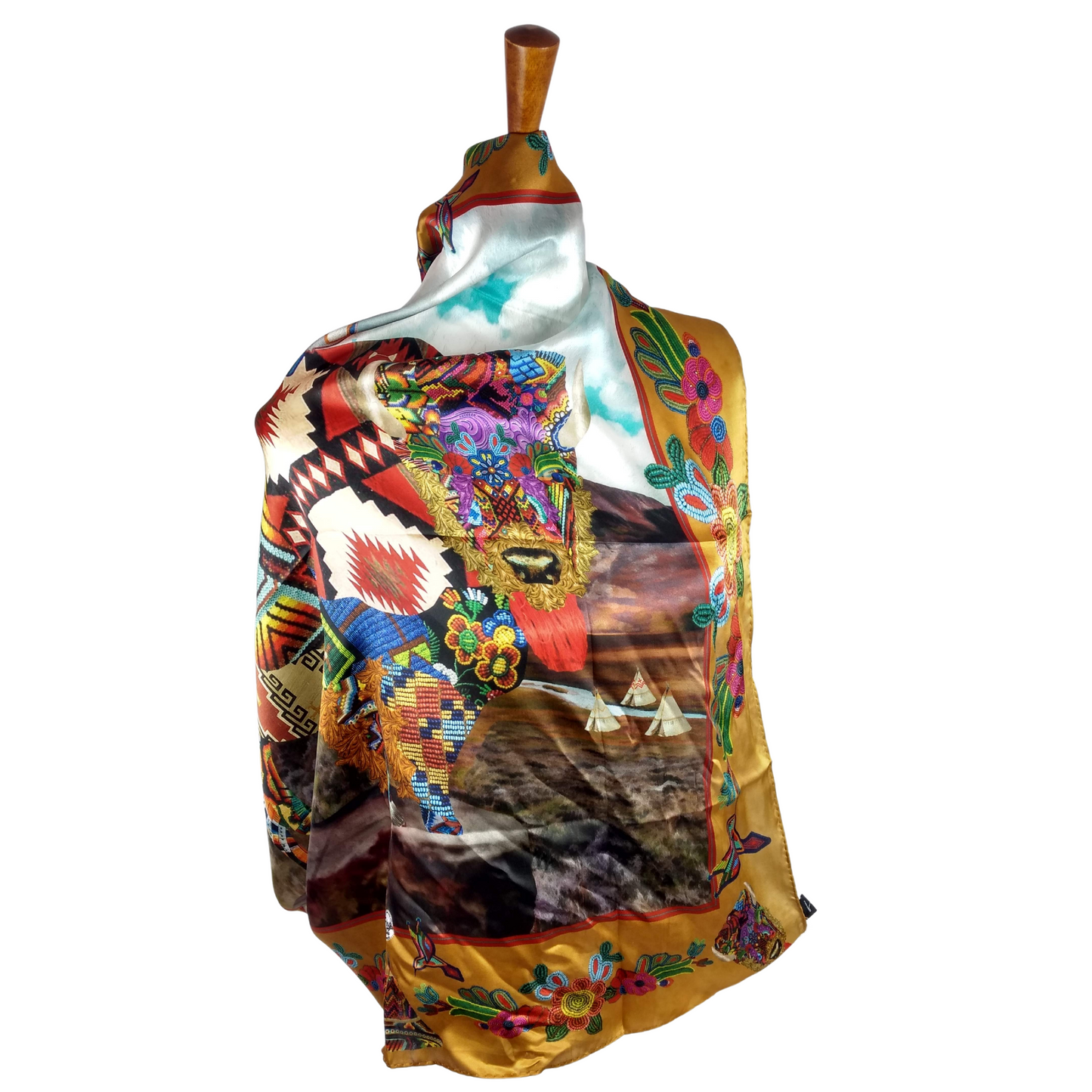 Silk Bison Cowboy Scarf