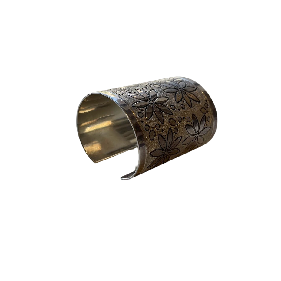 Isaac Dial Sterling Silver Flower Cuff