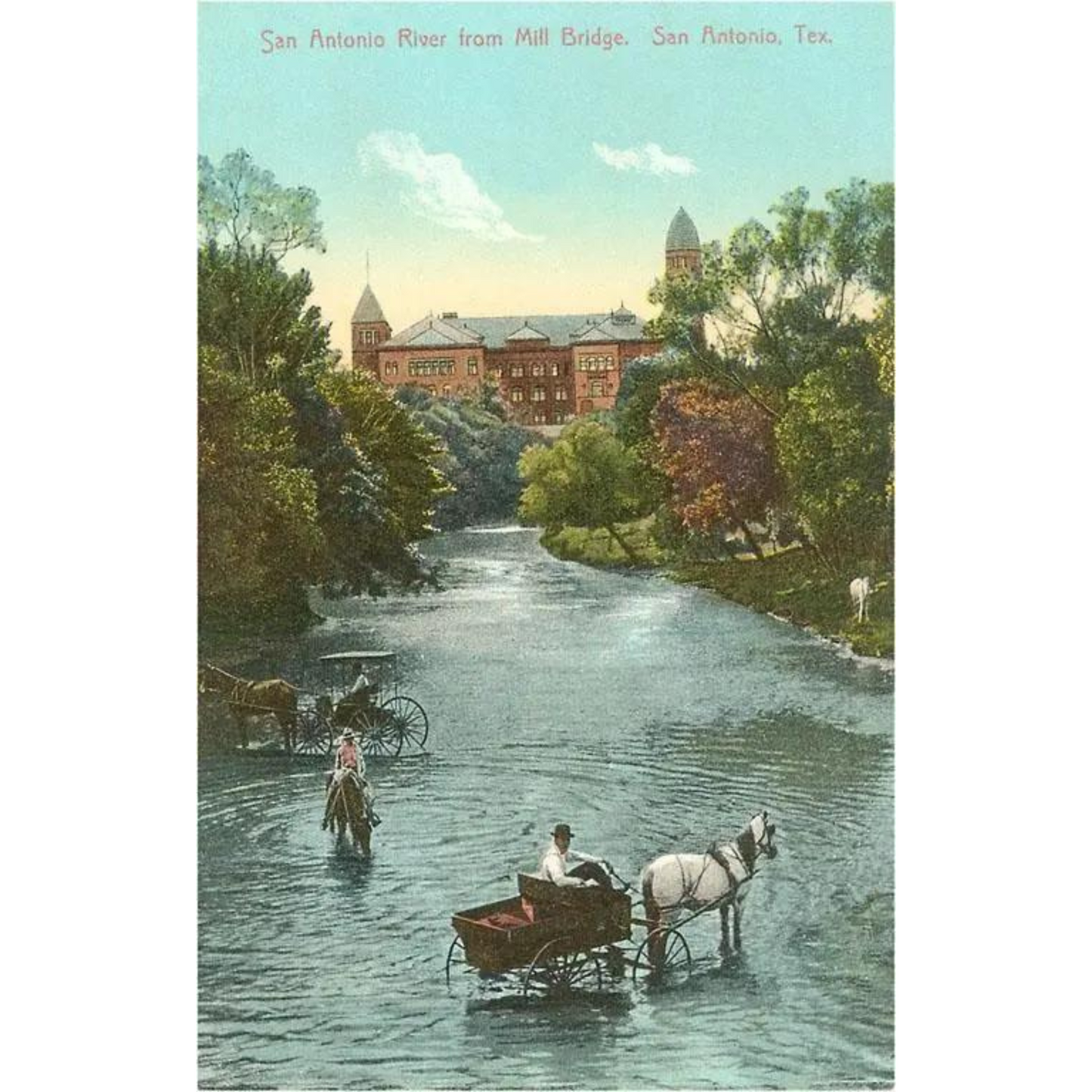 San Antonio Riverwalk with Courthouse Magnet