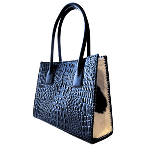 Blue Alligator Classic Handbag