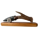 Deer Antler Obsidian Knife Medium