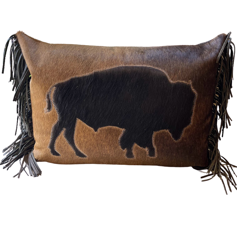 
            
                Load image into Gallery viewer, Buffalo Pillow with Fringe
            
        