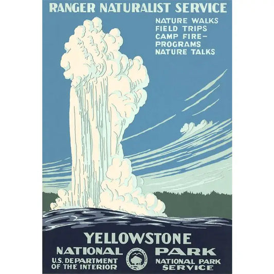 Yellowstone National Park Travel Poster Vintage Magnet