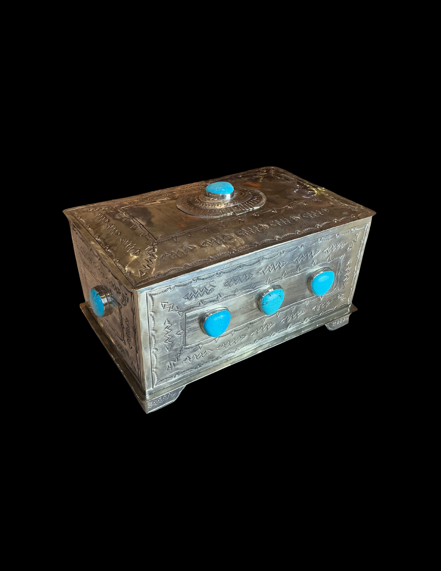 J. Alexander Nine Stone Turquoise Stamped Box