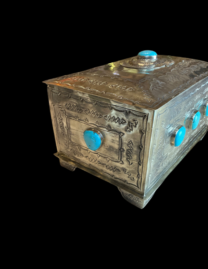 J. Alexander Nine Stone Turquoise Stamped Box