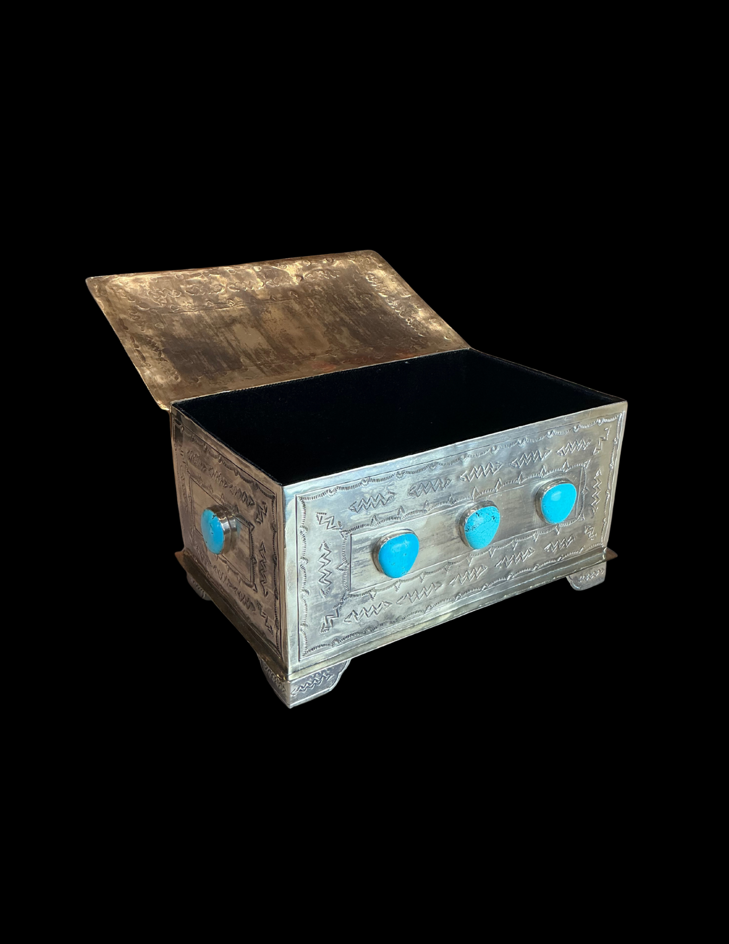 J. Alexander Nine Stone Turquoise Stamped Box