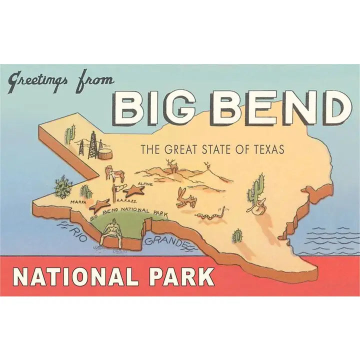 Greetings from Big Bend National Park Vintage Magnet