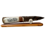 Large Scrimshaw Obsidian Knifes