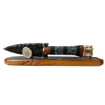 Medium Obsidian Beaded Handle Knife
