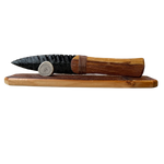 Wood Handle Obsidian Knife