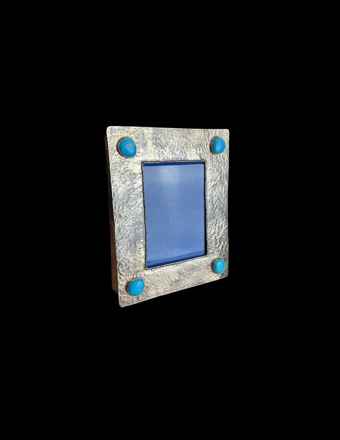 J. Alexander 5x7 Silver Frame with Dimples and Turquoise