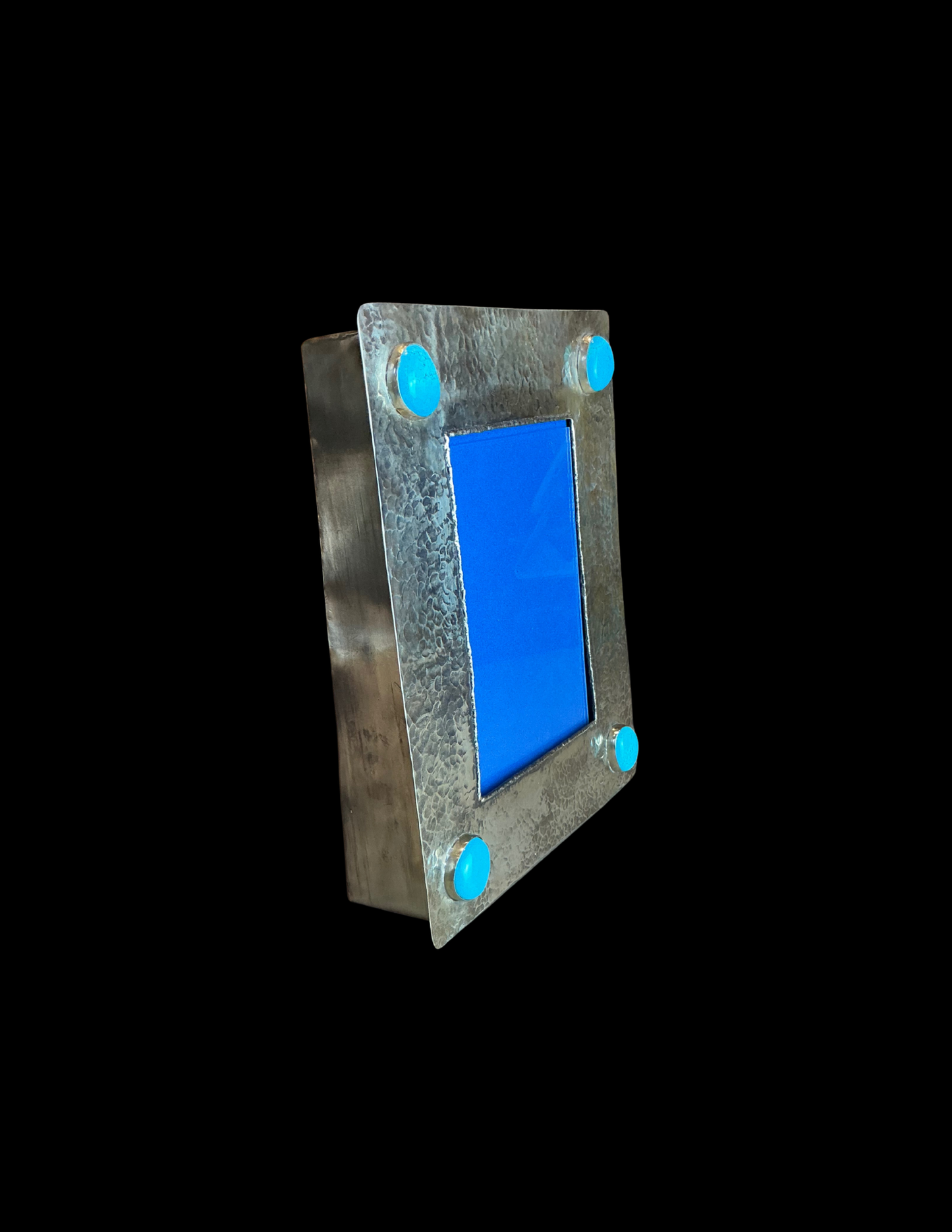 J. Alexander 5x7 Silver Frame with Dimples and Turquoise