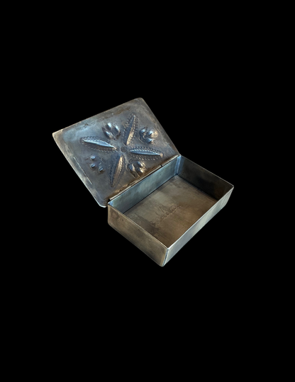 J. Alexander Stamped Repousse Box with Turquoise