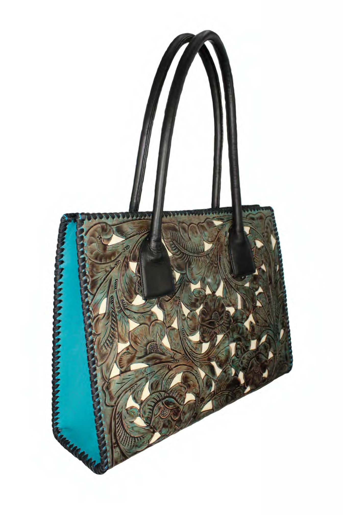 Tooled Turquoise Handbag