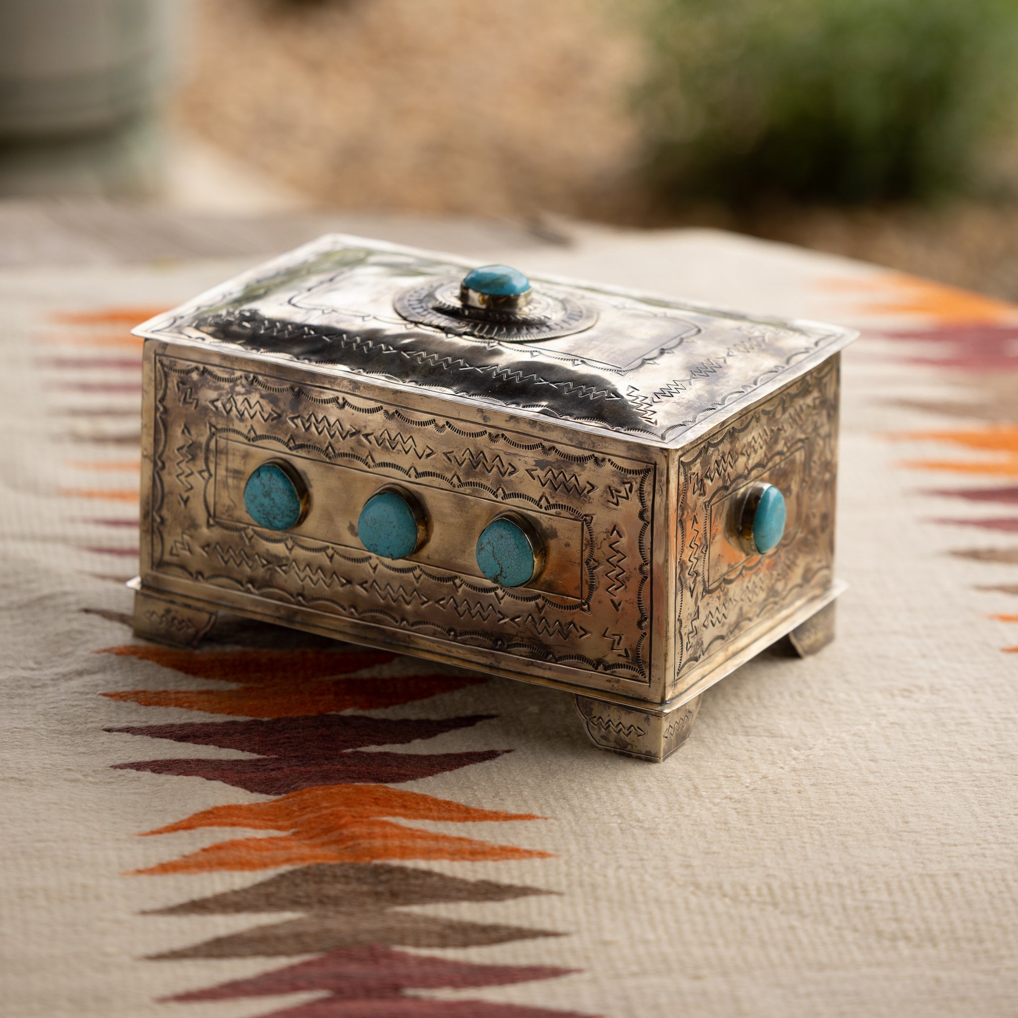 J. Alexander Nine Stone Turquoise Stamped Box – Hendler Family