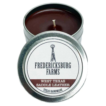 West Texas Saddle Leather Candle Travel Tin