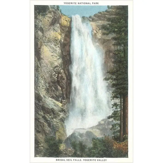 Bridal Veil Falls, Yosemite National Park Vintage Magnet