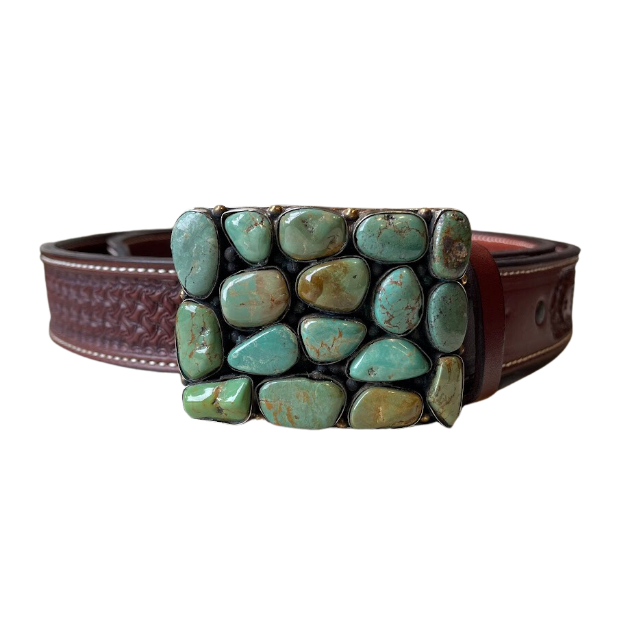 
            
                Load image into Gallery viewer, Square Turquoise Belt Buckle
            
        