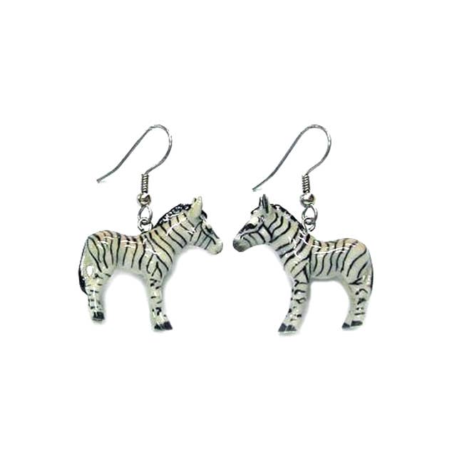 Porcelain Zebra Earrings