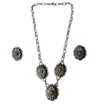 Sterling Conch Turquoise Necklace/Earring Set
