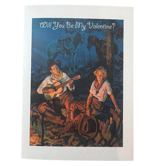 Cowboy Valentine Around the Campfire Card