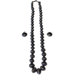 24" Fluted Navajo Pearl Necklace & Earring Set