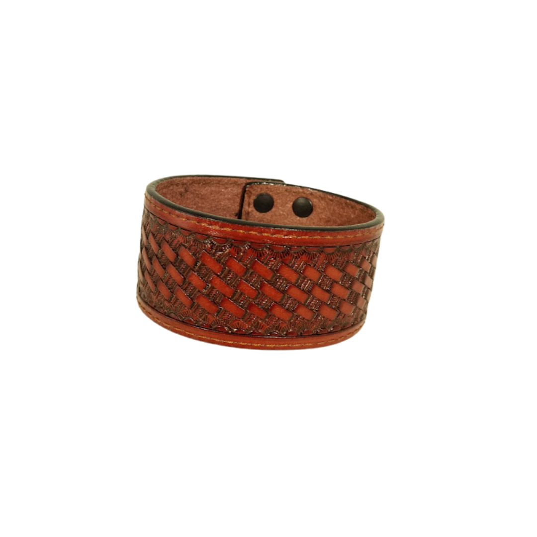 Leather Basket Weave Bracelet