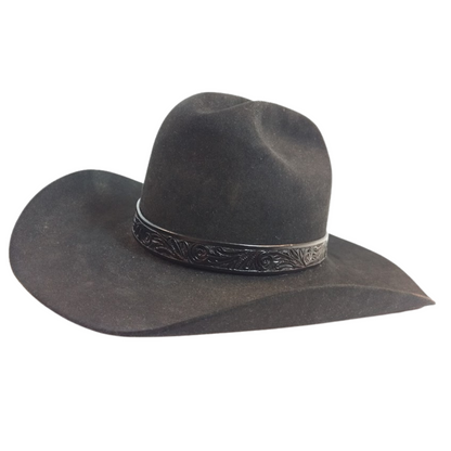 Wide Leather Concho Hat Band