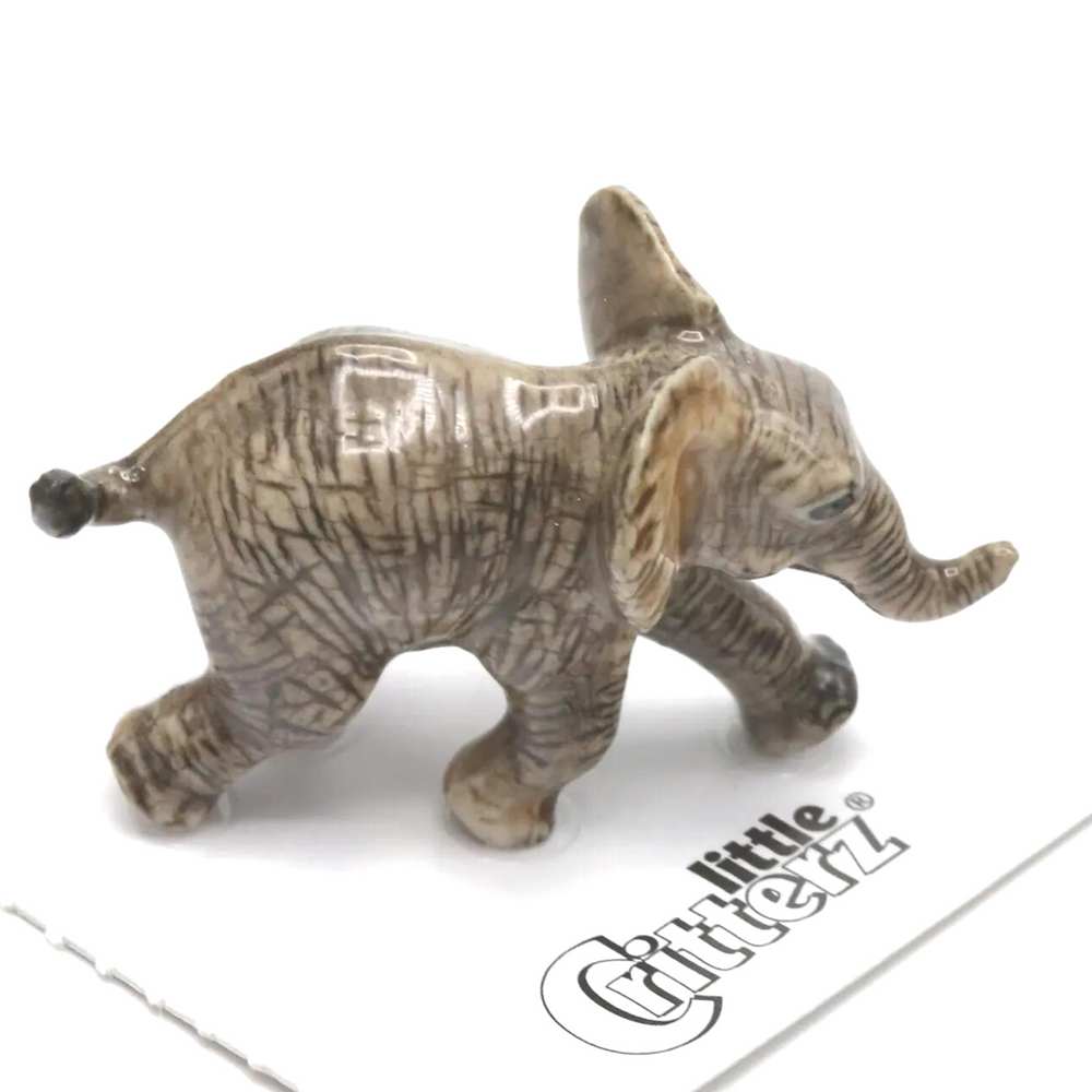 Heart African Elephant Calf Porcelain Miniature