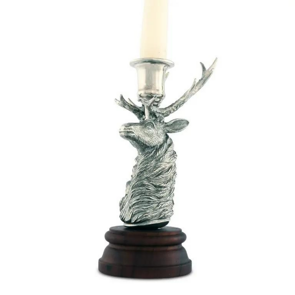 
            
                Load image into Gallery viewer, Pewter Elk Candlestick
            
        