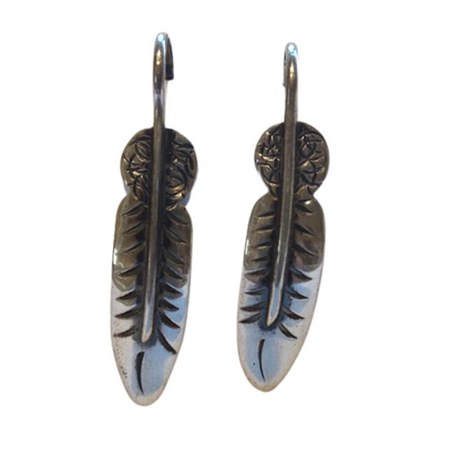 Sterling Silver Eagle Feather Earrings by Tim Blueflint