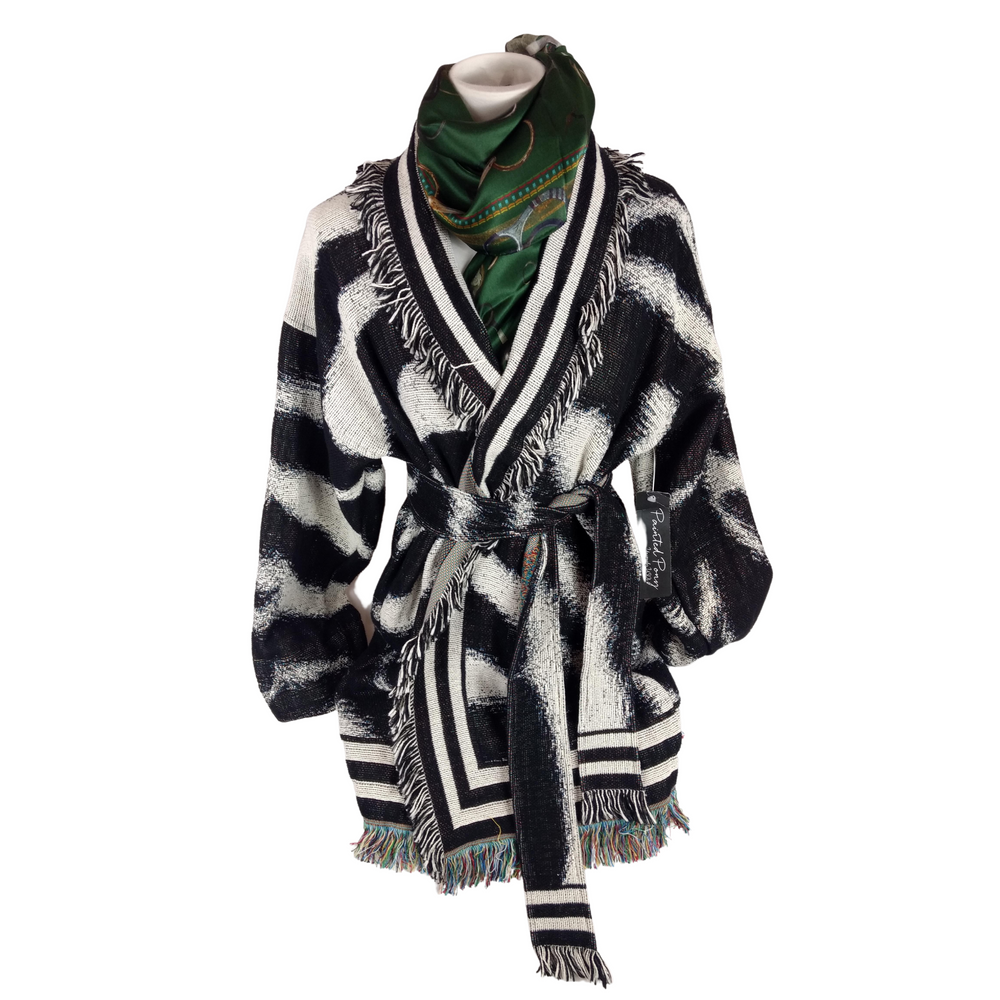 Cotton Jacket Black Striped