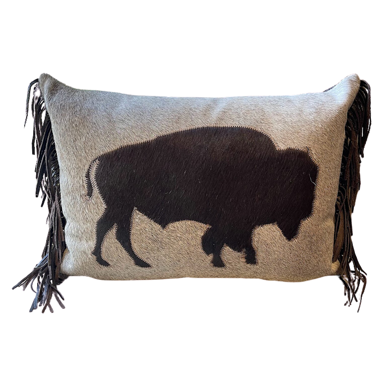 Buffalo Pillow with Fringe