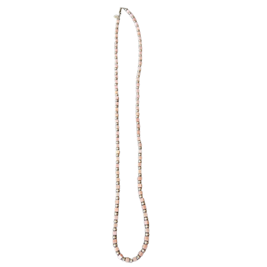 30" Pink Conch Square Cut Necklace