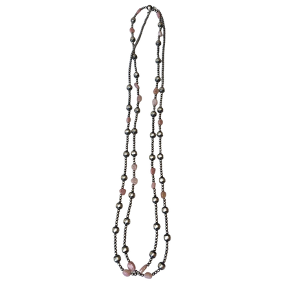 72" Pink Stone with Navajo Pearl Necklace
